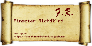 Finszter Richárd névjegykártya